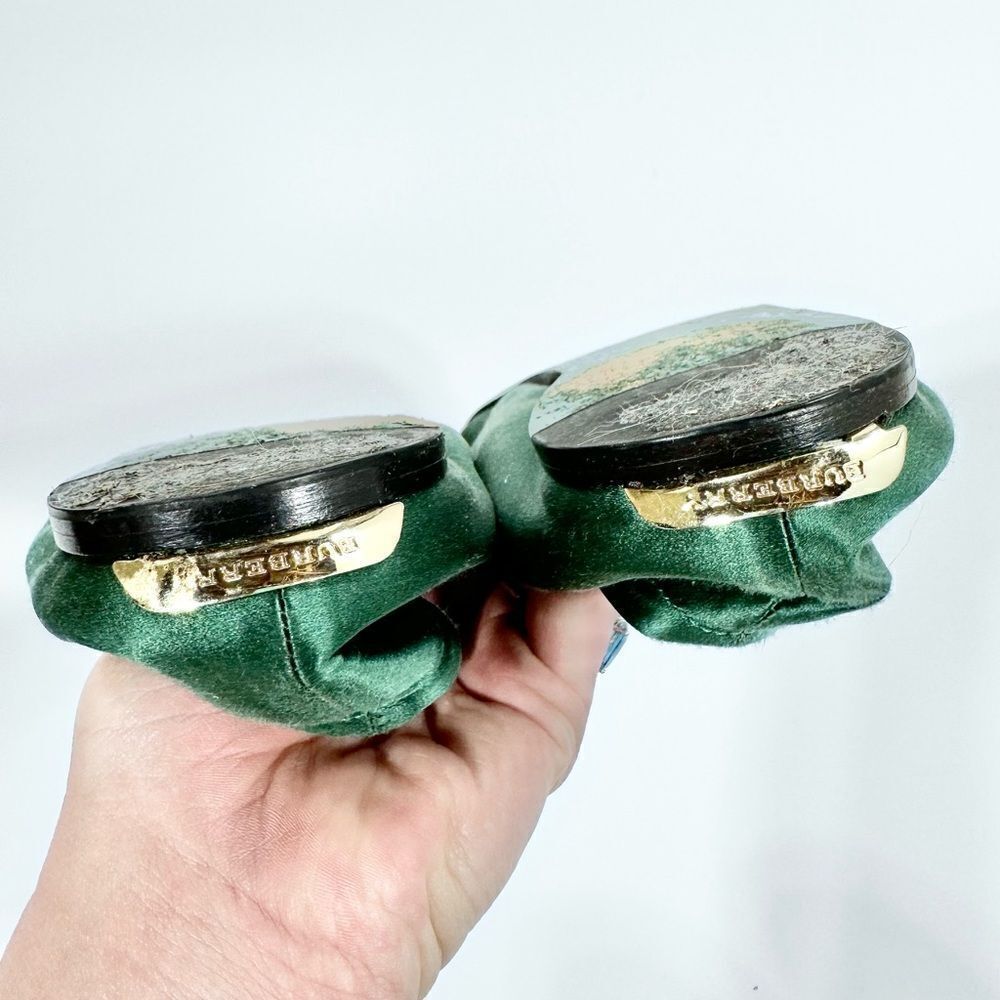 Burberry Prorsum emerald green satin surrey bow top flats 35 - Picture 8 of 8